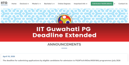 IIT Guwahati PG Admission 2026 Deadline Extended Till April 15  MBA Excluded